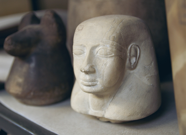 Archaeological artifacts on display at the Penn Museum of Archaeology and Anthropology.