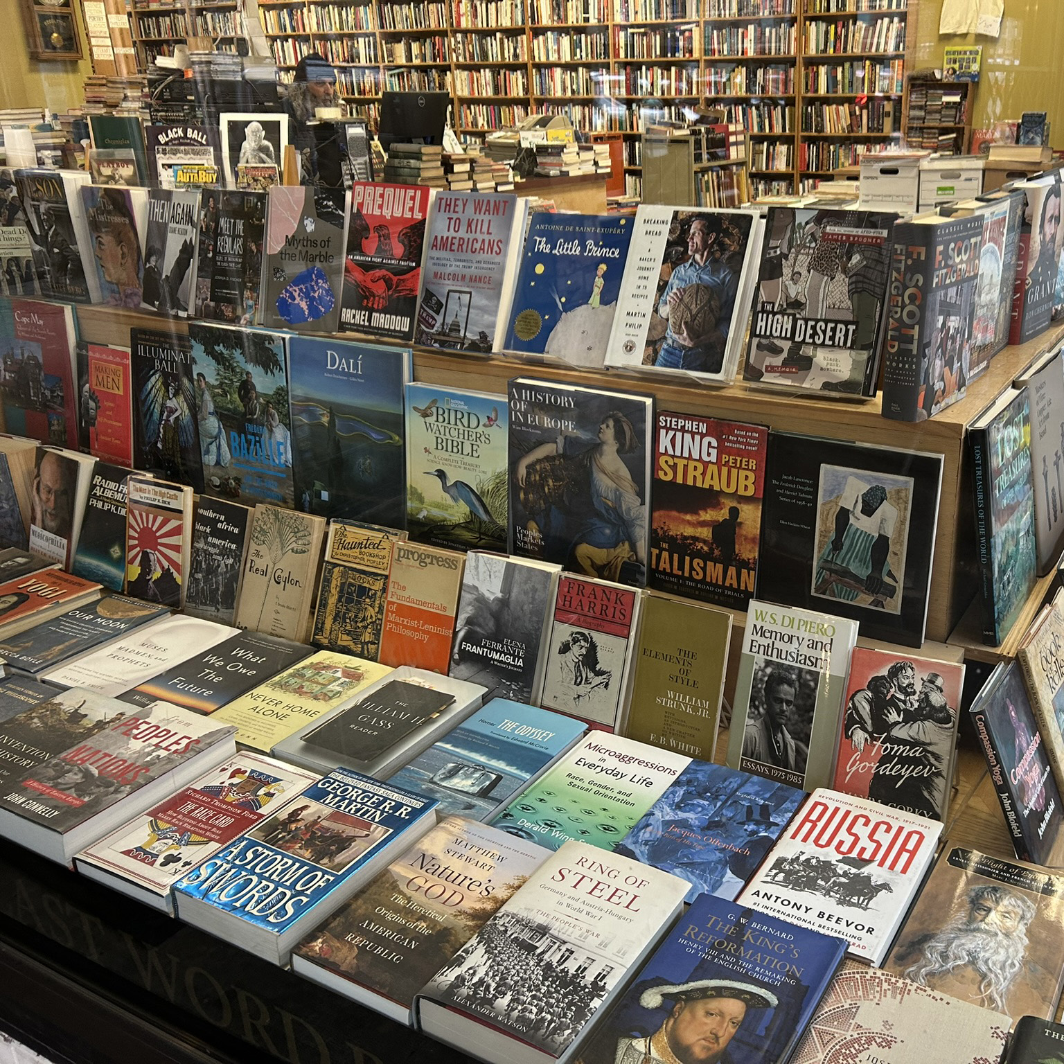 Books displayed on a table