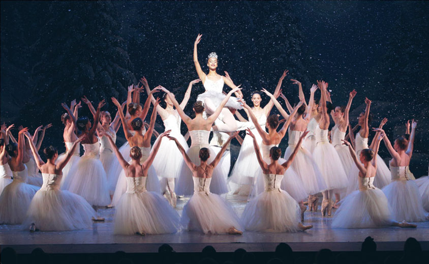 Ballet dancers on stage ballet dancers in white dresses