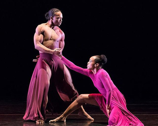 two dancers on a stage
