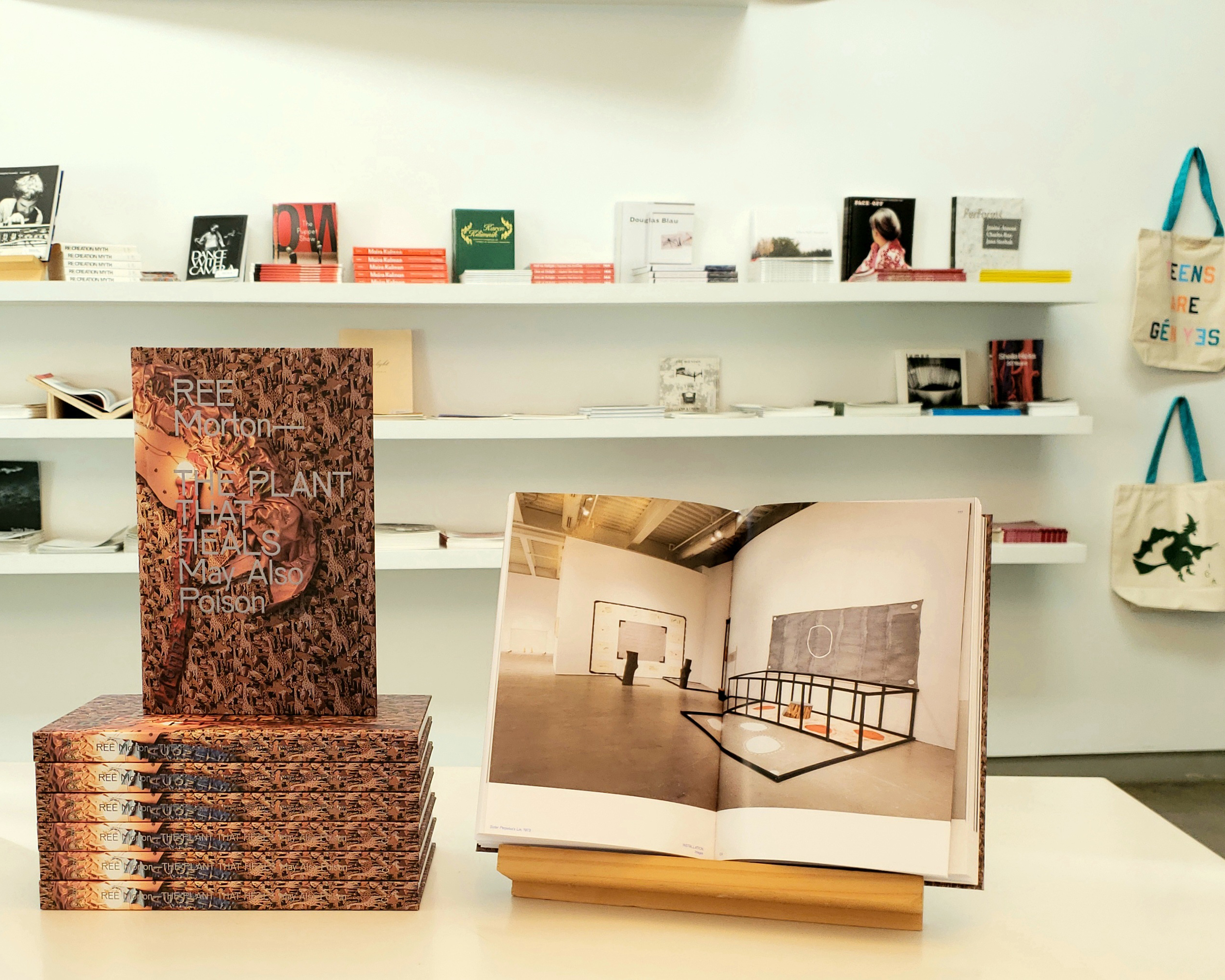 art books displayed on table