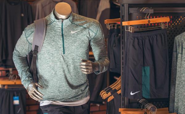 A manikin dressed in runners clothing inside the Philadelphia Runner store.