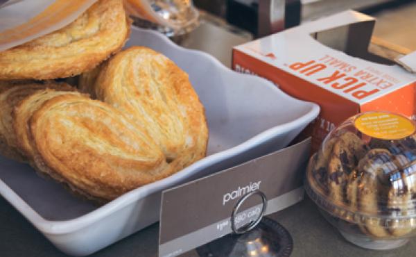 Pastries on display at Au Bon Pain.