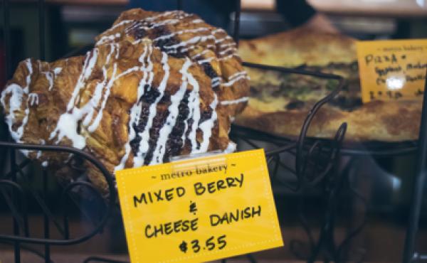 Baked good on display at Metropolitan Bakery.