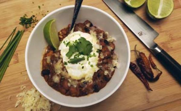 chili in a bowl