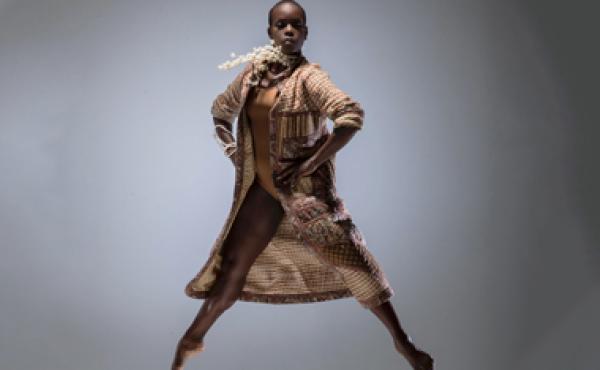 african-american dancer in front of a white background