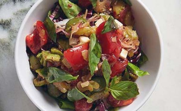 salad in a white bowl