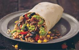 A delicious burrito from Qdoba Mexican grill.