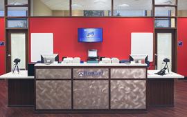 The receptionists desk at the PennCard Center.