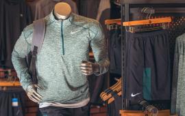 A manikin dressed in runners clothing inside the Philadelphia Runner store.