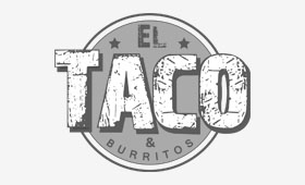 el taco logo greyscale