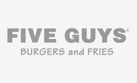 the words five guys in block lettering